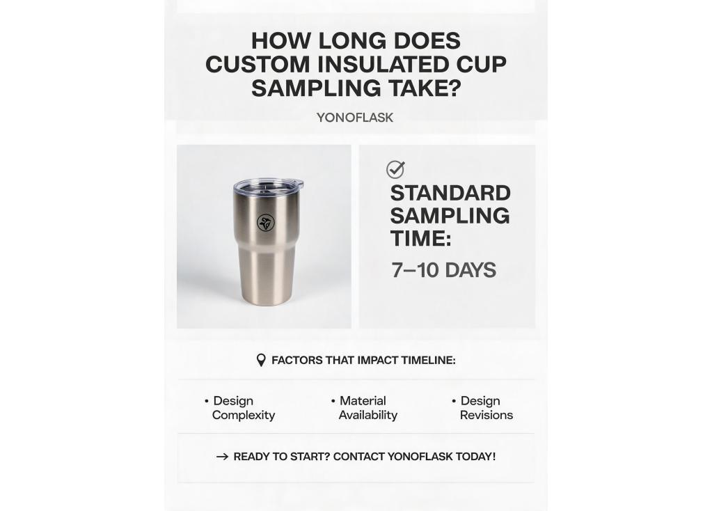 How long does the sampling process take for custom insulated cups?