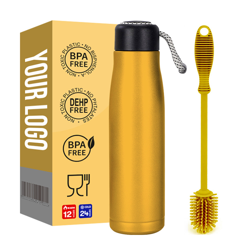 Wholesale Hot Sales High Quality 304 Stainless Steel Water Bottle With Lid and Cleaning Brush for Camping Sports