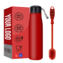 Wholesale Hot Sales High Quality 304 Stainless Steel Water Bottle With Lid and Cleaning Brush for Camping Sports