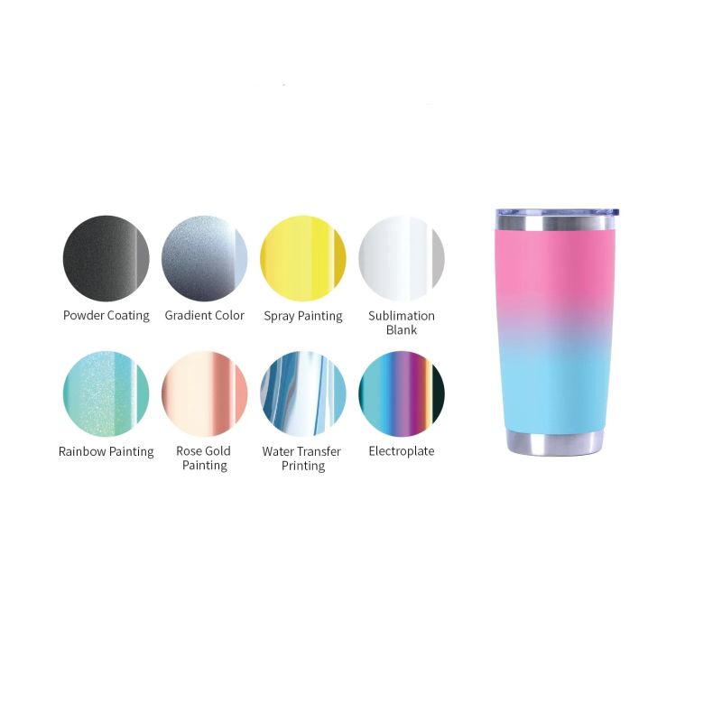 Wholesale High Quality Custom Logo 20Oz Travel Mug Stainless Steel Insulated Powder Coating Camping Mugs With Lid and Straw