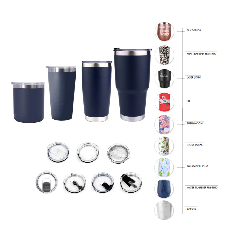 Wholesale High Quality Custom Logo 20Oz Travel Mug Stainless Steel Insulated Powder Coating Camping Mugs With Lid and Straw