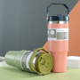 Promotional Travel Camping Car Coffee Milk 20oz 30oz Double Wall Stainless Steel Tumbler with Handle and Straw