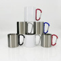 Wholesale Sublimation Custom Logo 200ml 300ml Metal Double Wall Stainless Steel Carabiner Mug Travel Mug