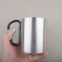 Wholesale Sublimation Custom Logo 200ml 300ml Metal Double Wall Stainless Steel Carabiner Mug Travel Mug