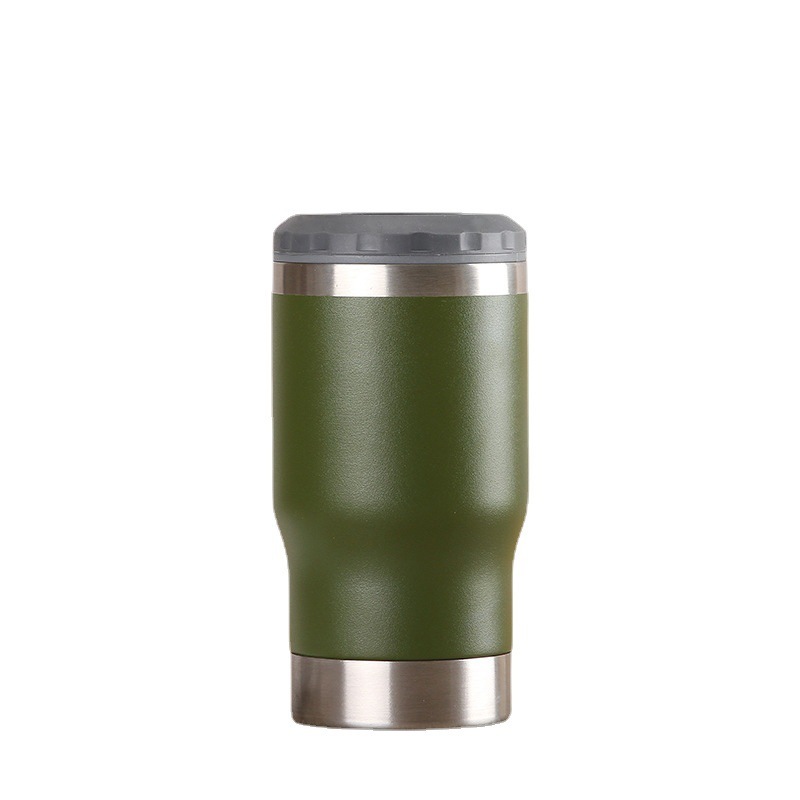 Cola Travel Car Beer logo Custom Double Wall Stainless Steel 4 in 1 14oz Coffee Mug Can Drinking Cooler with Bottom Bottle Open