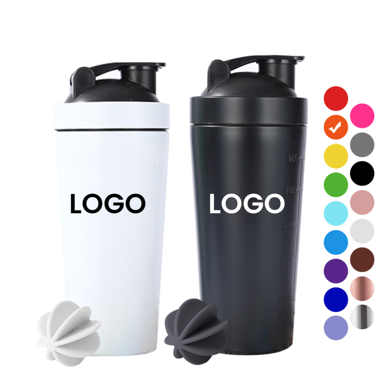 Wholesale Customized Stainless Steel  500ml 750ml Sport Double Wall Insulated Protein Shaker Bottles for Gym Fitness Sports