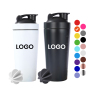 Wholesale Customized Stainless Steel  500ml 750ml Sport Double Wall Insulated Protein Shaker Bottles for Gym Fitness Sports