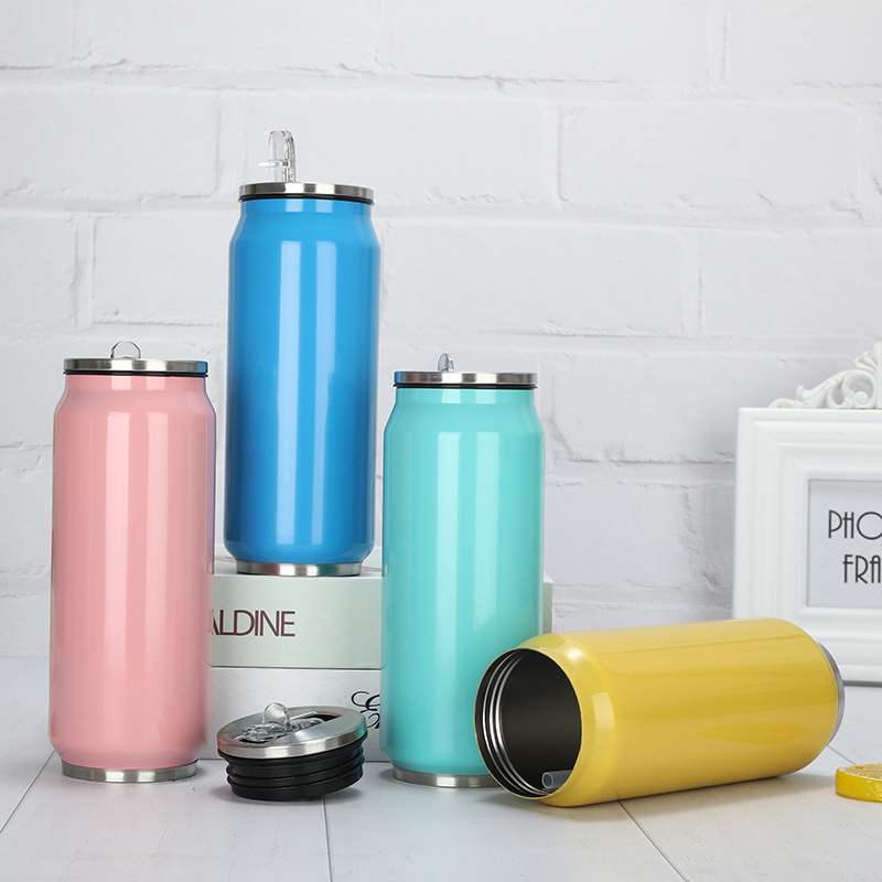 Custom Print Blank Stainless Steel 12 oz 17 oz Cola Can Shape Vacuum Bottle 350 ml 500 ml Cup