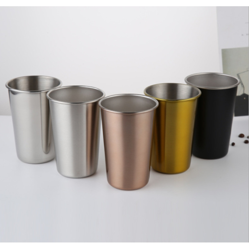 Wholesale Premium Stainless Steel Cup 350ml 500ml Pint Cups Stackable Durable Stainless Steel Water Cups