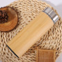 Wholesale Factory 350ml 450ml Bamboo Water Bottle Vacuum Stainless Bottle Tea Tumbler Coffee Mugs and Cups with Lids
