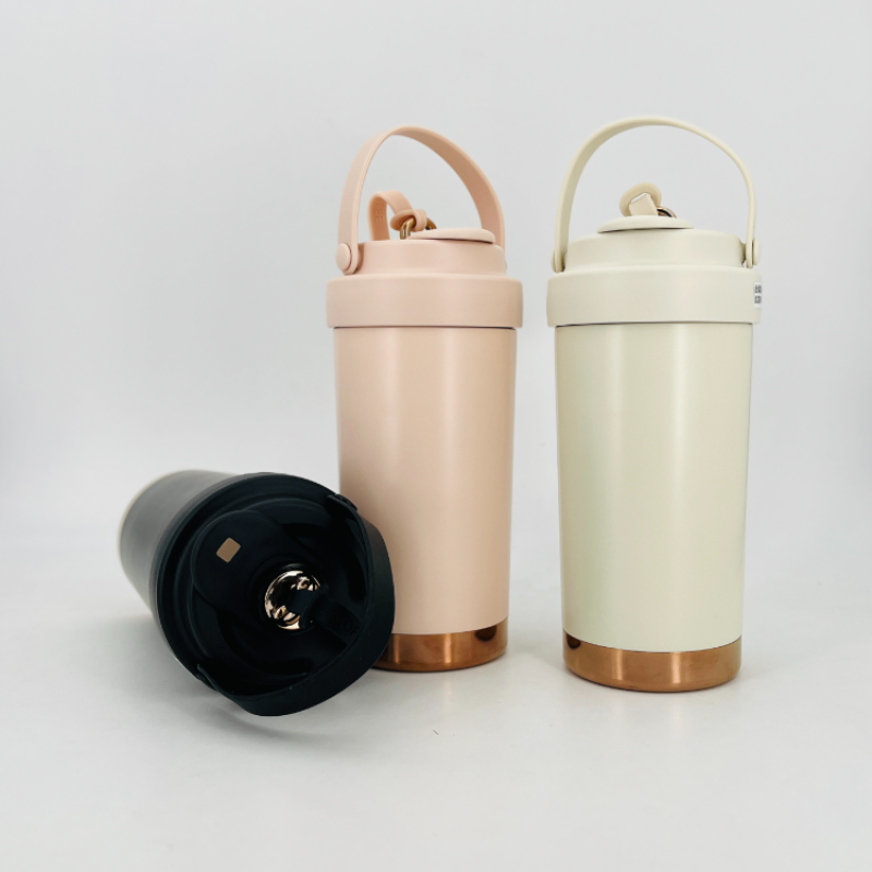 Wholesale High Quality 500ml Reusable Coffee Cup 316 Stainless Steel Liner Ceramic Liner Triple Drinking Spout Cups of Coffee