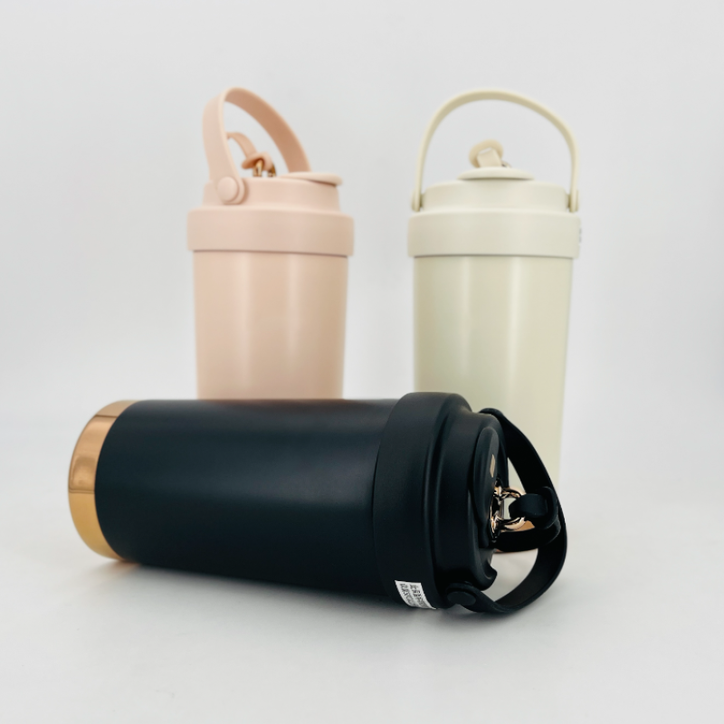 Wholesale High Quality 500ml Reusable Coffee Cup 316 Stainless Steel Liner Ceramic Liner Triple Drinking Spout Cups of Coffee