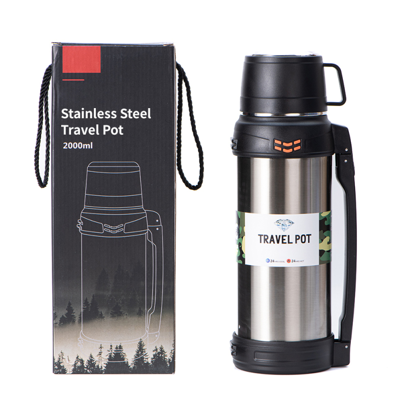Wholesale Custom logo 1.2L 1.6L 2L BPA-Free Sport Insulated Double Wall Vacuum Flask Stainless Steel Water Bottle for Travel