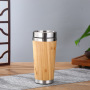 Personalize Travel Mug Vacuum Flask Stainless Steel Bamboo Shell Coffee Mug Tumbler Cups in Bulk