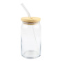 DIY Gift Use 12 oz 16 oz Cola Glass Can Mugs Tumbler Shaped Bamboo Lid Cola Beer Cup with Bamboo Lid and Straw in Bulk