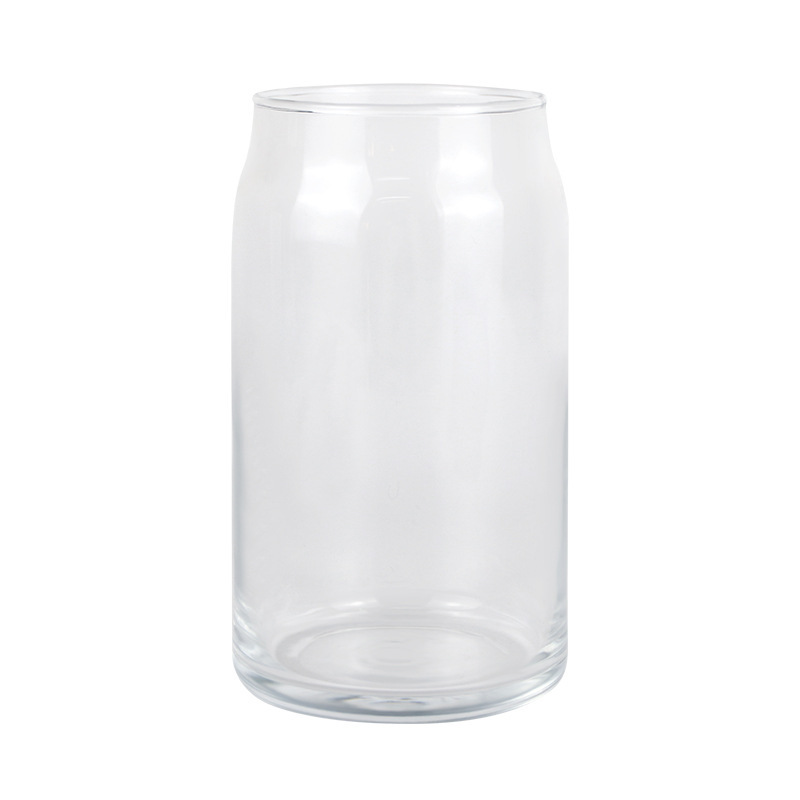 DIY Gift Use 12 oz 16 oz Cola Glass Can Mugs Tumbler Shaped Bamboo Lid Cola Beer Cup with Bamboo Lid and Straw in Bulk
