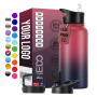 Wholesale Custom LOGO Double Wall Vacuum Insulated Thermos Stainless Steel Water Bottle With Straw Drinking