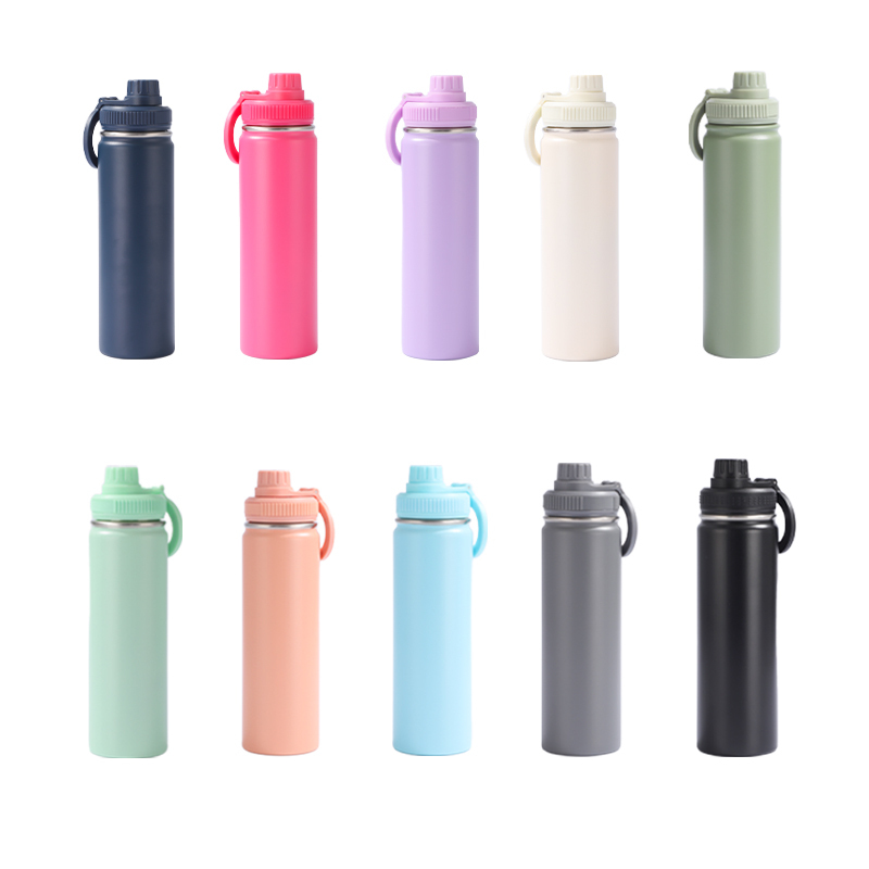 Wholesale Custom LOGO Double Wall Vacuum Insulated Thermos Stainless Steel Water Bottle With Straw Drinking