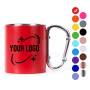 Wholesale Custom LOGO Climbing Travel Camping Outdoor Stainless Steel Mugs Insulated Coffee Mug Carabiner Mug With Buckle