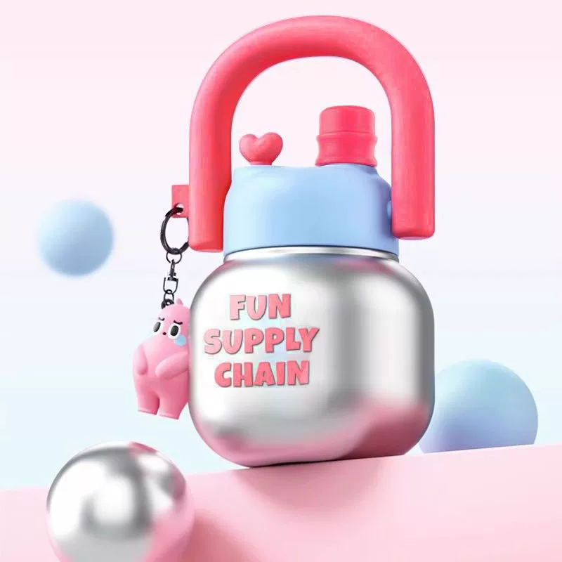 Big Belly Cup Double Drinking Cup Carrying Pot Large Capacity Cute Ton Ton Bucket Male and Female Students Trend Plastic Cup