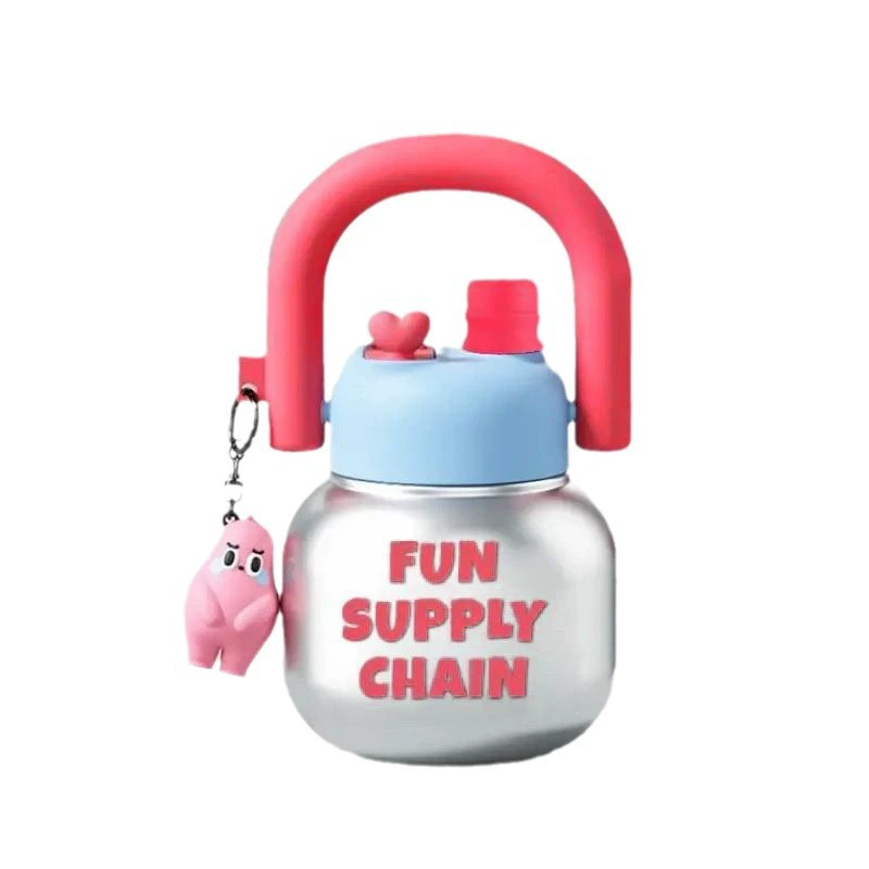 Big Belly Cup Double Drinking Cup Carrying Pot Large Capacity Cute Ton Ton Bucket Male and Female Students Trend Plastic Cup