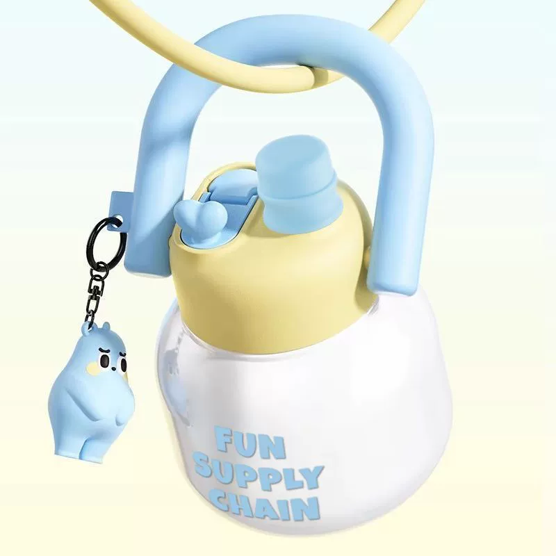 Big Belly Cup Double Drinking Cup Carrying Pot Large Capacity Cute Ton Ton Bucket Male and Female Students Trend Plastic Cup