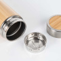 New Design Vacuum Insulated Smart Water Bottle Temperature Display Led Travel Bamboo Cup With Tea Stainer