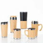 New Design Vacuum Insulated Smart Water Bottle Temperature Display Led Travel Bamboo Cup With Tea Stainer