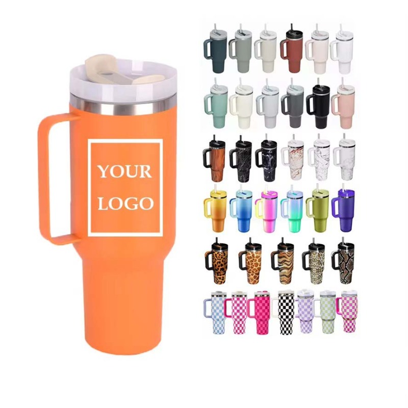 Wholesale 40oz Best Selling Tumbler Portable Travel Powder Coated Double Wall Stainless Steel Thermal Tumbler With Straw