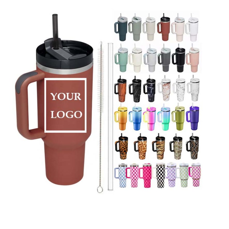 Wholesale 40oz Best Selling Tumbler Portable Travel Powder Coated Double Wall Stainless Steel Thermal Tumbler With Straw