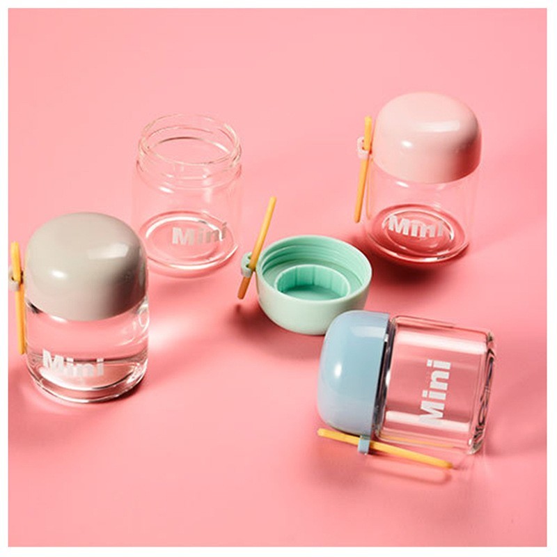 High Quality Wholesale Portable BPA Free Korean Creative Mini Glass Bottle With Lope for Student