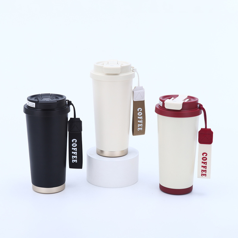 Wholesale High Quality 530ml Custom Coffee Mug Double Drinking Spout Insulated Portable 316 Stainless Steel Mug With Logo