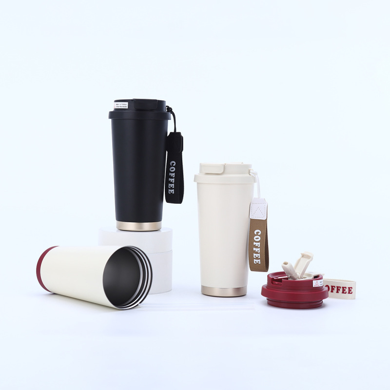 Wholesale High Quality 530ml Custom Coffee Mug Double Drinking Spout Insulated Portable 316 Stainless Steel Mug With Logo