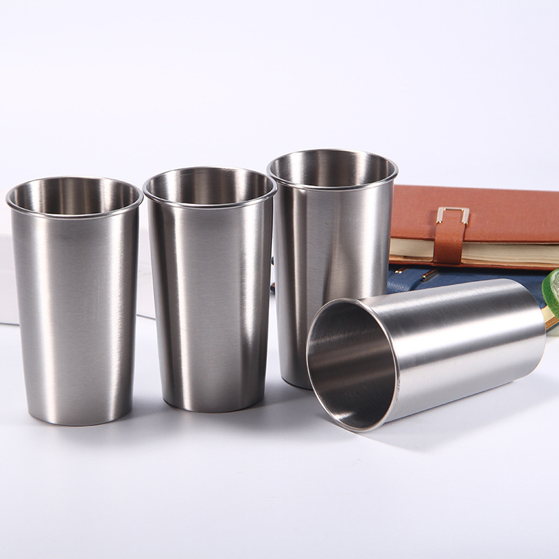 Wholesale Premium 350ml 500ml Kids Pint Cup Durable Single Walled Tumbler Cups Stainless Steel Stackable Cup