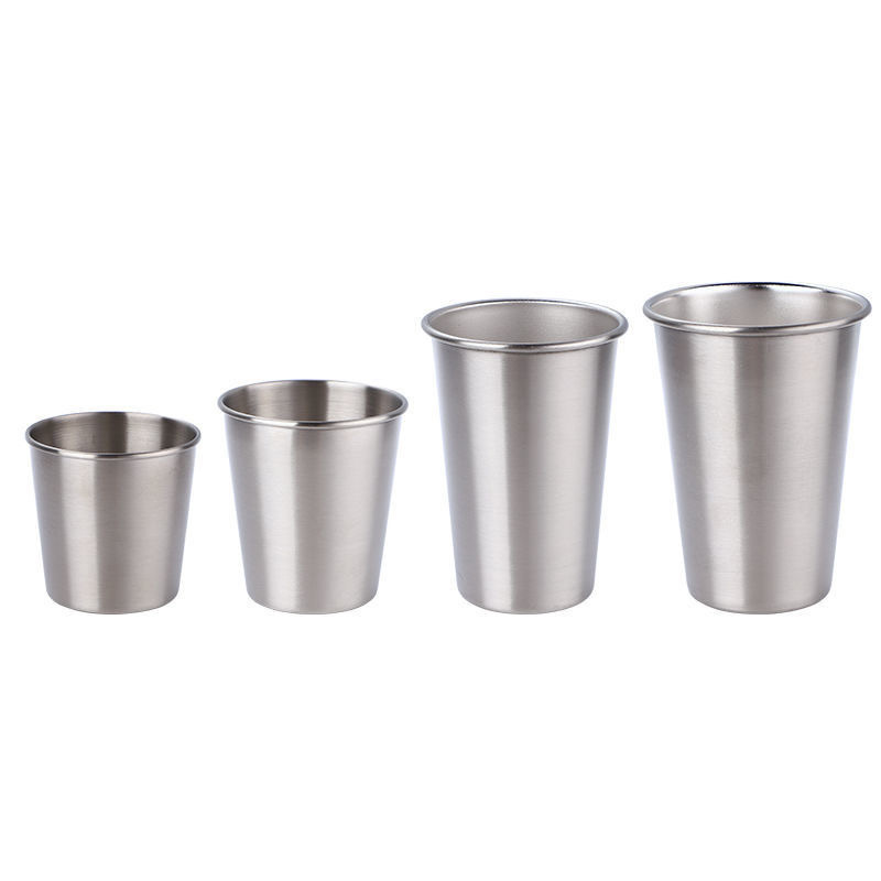 Wholesale Premium 350ml 500ml Kids Pint Cup Durable Single Walled Tumbler Cups Stainless Steel Stackable Cup