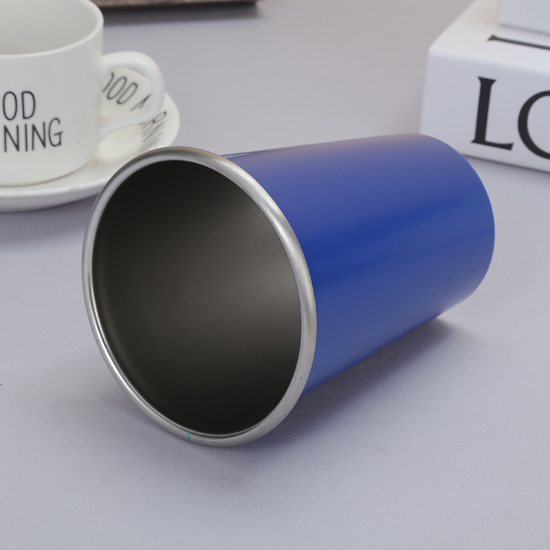 Wholesale Stackable Single Wall 16oz Stainless Steel Coffee Mug, 16oz 304 Stainless Steel Pint Tumbler Drink Mug