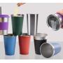 Wholesale Stackable Single Wall 16oz Stainless Steel Coffee Mug, 16oz 304 Stainless Steel Pint Tumbler Drink Mug