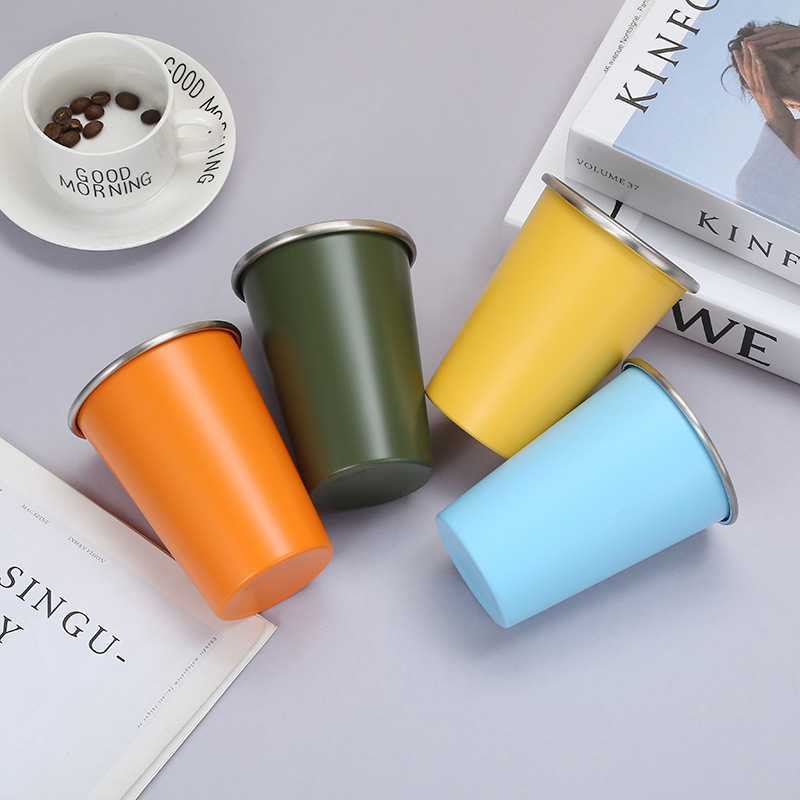 Wholesale Stackable Single Wall 16oz Stainless Steel Coffee Mug, 16oz 304 Stainless Steel Pint Tumbler Drink Mug