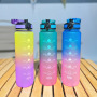 Promotional 1000ml Gradient Color Time Marker Plastic Water Bottle Cup for Children Cup Cute Strap Bottles
