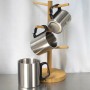 Wholesale Customized Mug 220ml 350ml Double-Wall Camping Accessories Stainless Steel Carabiner Mug With Handle Lid