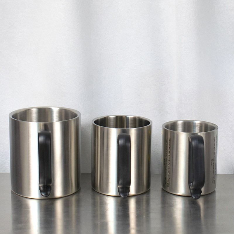 Wholesale Customized Mug 220ml 350ml Double-Wall Camping Accessories Stainless Steel Carabiner Mug With Handle Lid