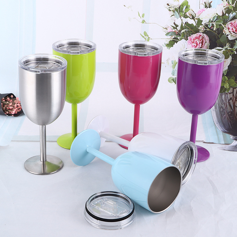 Private Label Stainless Steel Wine Goblet Wine Tumbler Mug Stainless Steel Goblet Wine Glass