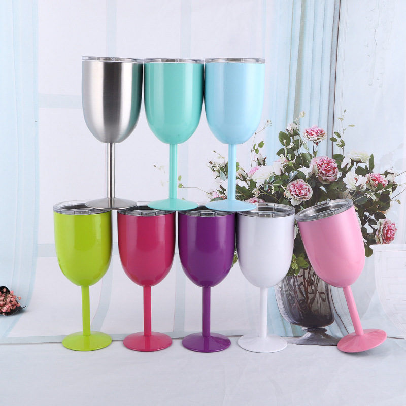 Private Label Stainless Steel Wine Goblet Wine Tumbler Mug Stainless Steel Goblet Wine Glass