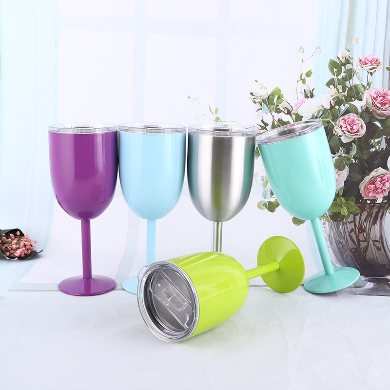 Private Label Stainless Steel Wine Goblet Wine Tumbler Mug Stainless Steel Goblet Wine Glass