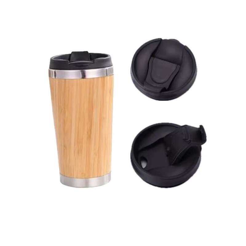 Hot Sale Factory 350 ml 450 ml Bamboo Stainless Steel Water Bottle Thermo Cup Vacuum Flask Coffee Bottle