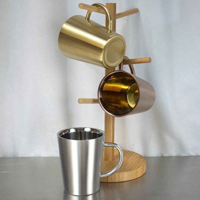 Wholesale Hot Sales 350ml Double-Wall Camping Travel  Milk Coffee Cup Stainless Steel Coffee Cup With Handle
