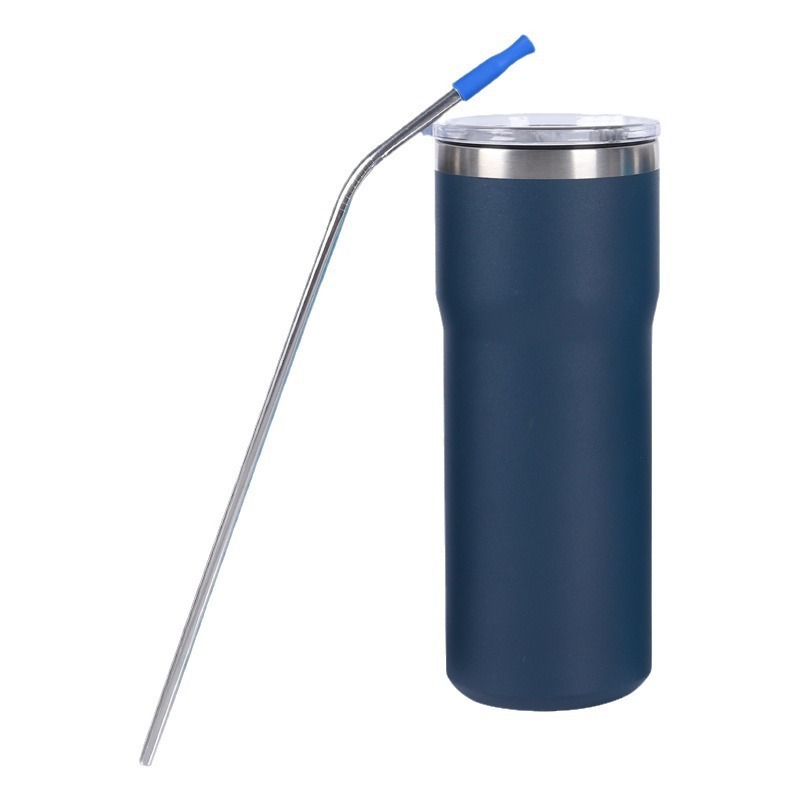 Wholesale Tumbler Cups 20oz Double Wall Stainless Steel Insulated Powder Coated Straight 20oz Tumblers With Lid And Straw