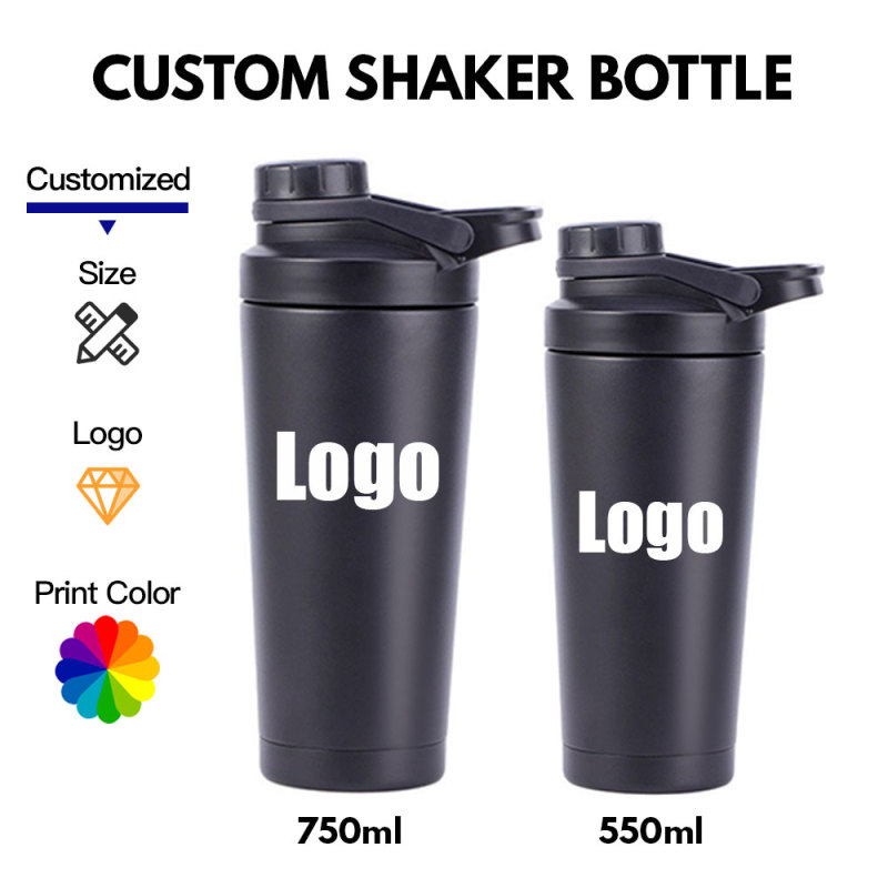 Factory Wholesale Custom Logo Stainless Steel Insulated 26 oz Hand Shaker Cup Gym Protein Fitness Sports Shaker Bottles