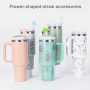 MEDO Custom Logo Double Wall Stainless Steel Vacuum 40oz Tumbler Outdoors Travel Coffee Mug With Handle and Straw