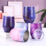 Wholesale 12oz Custom logo Stainless Steel 304 Egg Mugs Tumbler Travel Insulated Beer Tea Coffee Thermo Mug Cup with Lid